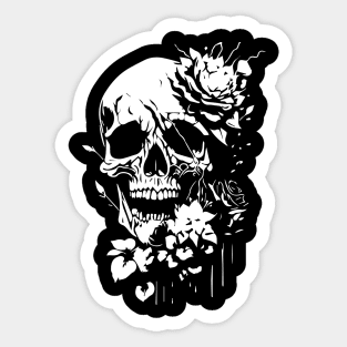 skull and roses Sticker